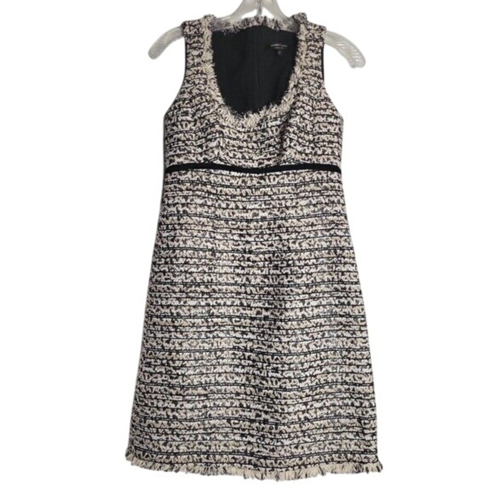 Nanette Lepore Tweed Dress Sleeveless Fringed Trim Party Cocktail‎ 0